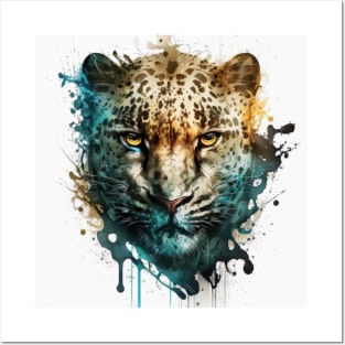 Panther Portrait Animal Painting Wildlife Outdoors Adventure Posters and Art